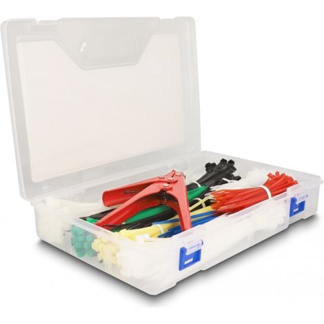 Delock Caja de surtido de bridas con herramienta de instalaciÃ³n de bridas 600 piezas de colores surtidos