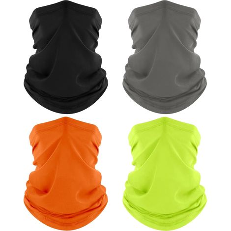 4 Pièces Cache-Cou, Tour de Cou Respirant Anti-UV Séchage Rapide, Bandana Multifonction pour Moto, Cyclisme, Homme et Femme (1/5)