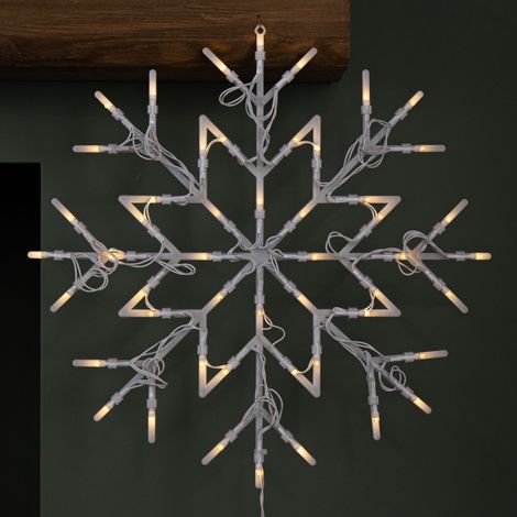 34cm Battery Operated Light up Christmas Snowflake with 50 Warm White LEDs (1/5)