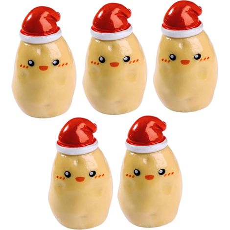 5pièces Figurines De Noël Miniatures Résine Forme Pomme De Terre Décorations Suspendues Élégantes pour Sapin (1/5)