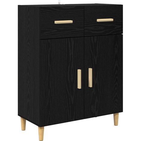 Vitrina Roble negro 34 x 69.5 x 89 cm Madera contrachapada vidaXL