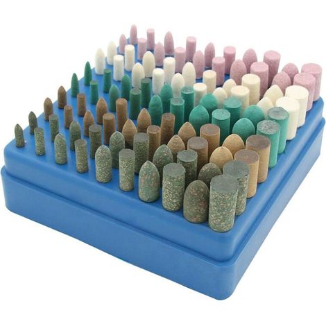 100-teiliges elektrisches Schleif- und Polierset mit Sesamwolle und Gummispitzen, 1/8-Zoll-Schaft