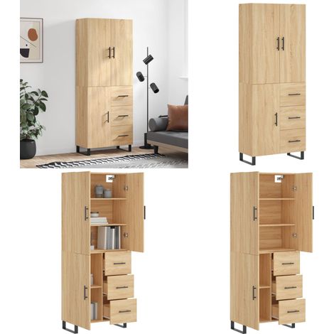 Highboard Sonoma-Eiche 69,5x34x180 cm Holzwerkstoff - Holzwerkstoff - Sonoma-Eiche (1/5)