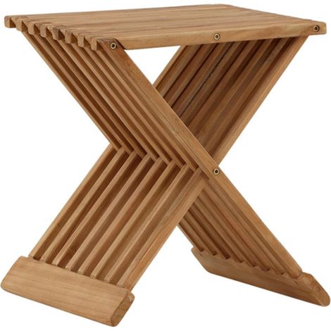 Table d'Appoint de Jardin en Teck "Ghana" 43cm Naturel (1/5)