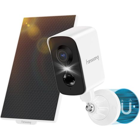 Caméra de Surveillance Extérieure 2K sans Fil, Batterie Rechargeable avec Panneau Solaire, Alarme de Mouvement, Vision Nocturne en Couleur 10M, IP65 (1/5)