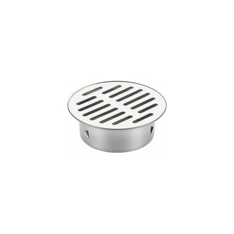 Siphon de Sol, Balcon en Acier Inoxydable Évier Rond Anti-Blocage Siphon de Sol Amovible pour Jardin Extérieur Tuyau d'Évacuation Tuyau d'Échappement Toit Balcon Utilisation(110 Flat Mouth)