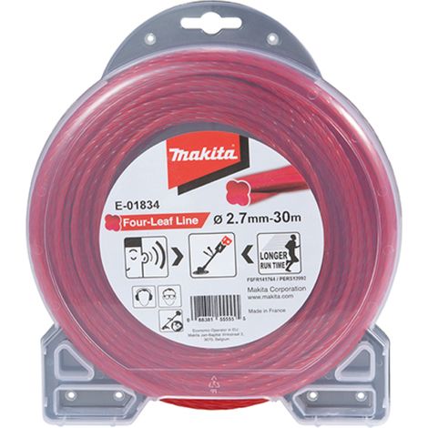 Makita – Fil de coupe hélicoïdal E01834 pour débroussailleuse – Ø2,7mm 30m – Économie d'énergie jusqu'à 20% – Usage silencieux