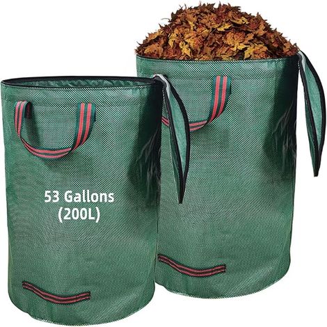 Bolsas de residuos de jardín con tapa y asas para hojas, césped, podadoras de setos y residuos verdes (1/3)