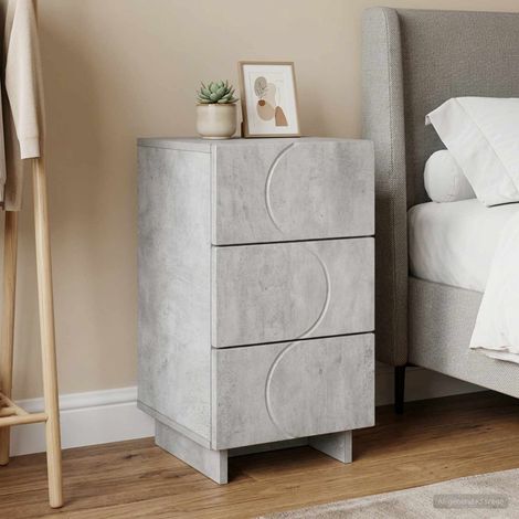 vidaXL Bedside Cabinet Concrete Grey 33.5 x 34.5 x 60 cm (1/5)