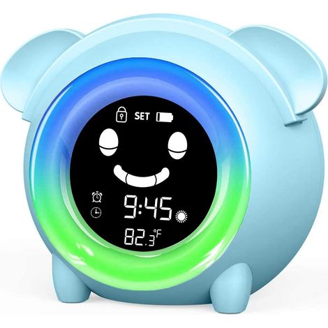 Kinderwecker, buntes Nachtlicht, Zimmerthermometer, Schlaftrainer, Nickerchentimer (1/5)