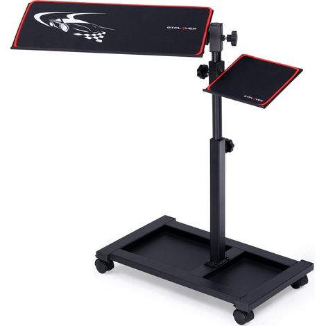 Support clavier et souris, hauteur réglable de 58 à 83 cm, ergonomique, inclinaison du clavier et de la souris ajustable, avec roulettes, idéal pour le travail et les jeux [windows]