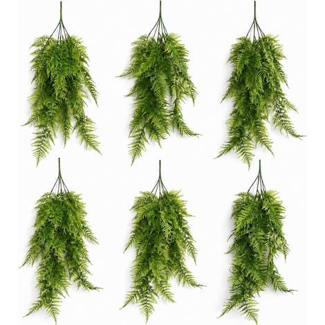 Pack of 6 x 80cm Artificial Trailing Fern Plant Hanging Faux Greenery - Premium Quality (1/5)