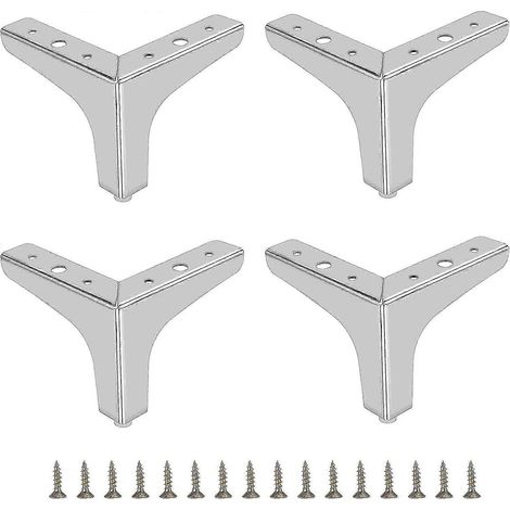 Pieds de canapé modernes en métal - Lot de 4, pieds de meubles élégants, compatibles avec les projets de bricolage, surélèvent les canapés et les tables de 10 cm (1/4)