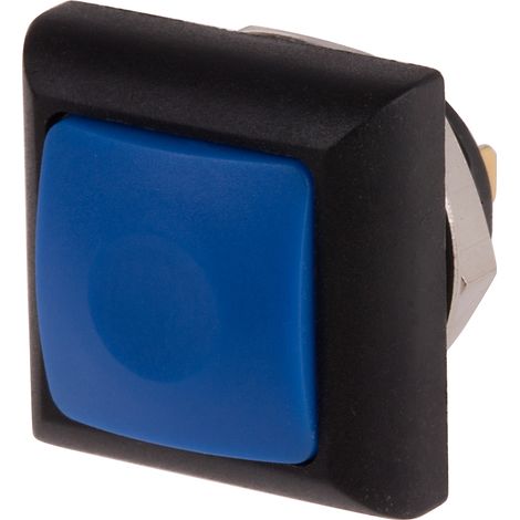 Bouton-poussoir, Momentané, Unipolaire à une direction, 400 mA @ 32 V c.a., Bleu, Montage sur Circuit imprimé ( Prix pour 1 ) (1/2)