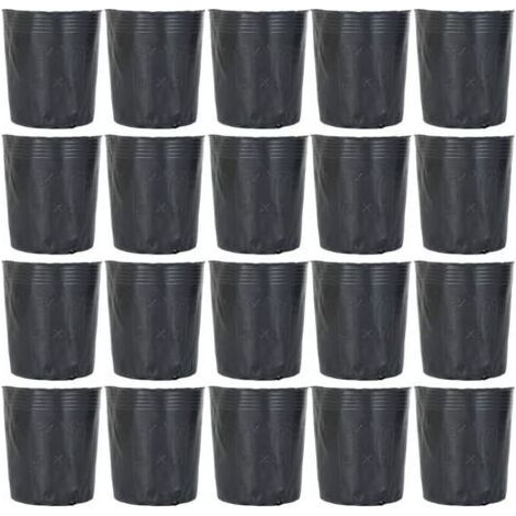 AGE Lot de 100 pots de pépinière en plastique dégradables –5 tailles 6,5 à 20 cm –Légers et réutilisables –Pour semis et boutures - 100Pcs (1/5)