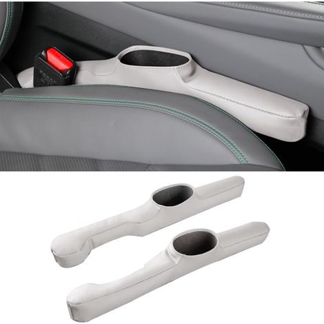 BEBUSINGOTO 2 Pièces Bouchon D'éCart de SièGe Remplissages SièGe, Voiture Gap Filler Pad Remplissage D'éCart de SièGe, Voiture Gap Filler Coussins Siège, pour Empêcher Les Articles de Tomber(Beige/Bl (1/5)