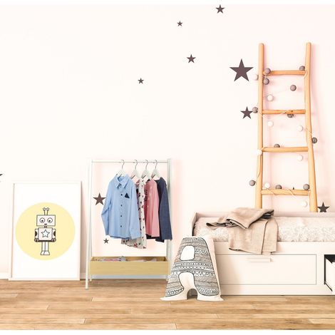 Kinderkleiderstander aus holz mit ablagefach