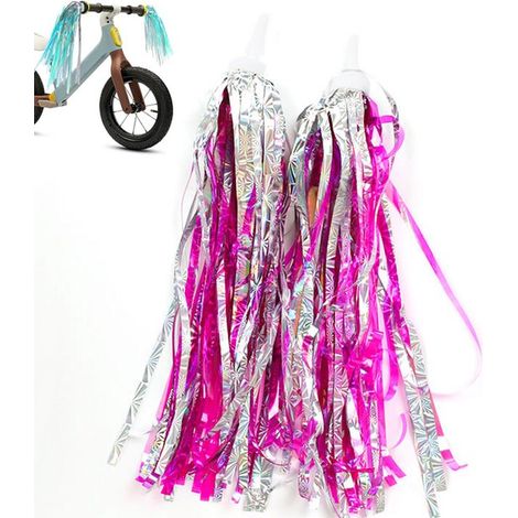 Guidoline, 1 paire, 27 cm, décoration pour guidon de vélo, décoration pour vélo enfant, guidoline pour filles, franges princesse, orange, blanc, bleu, L (1/5)