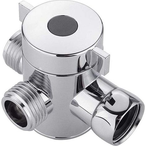 Vanne de Dérivation de Douche à 3 Voies G1/2in Multi-Fonction Séparateur d'eau Adaptateur Douche Accessoire Pomme Douche Pièce de Rechange pour Salle de Bain (1/4)