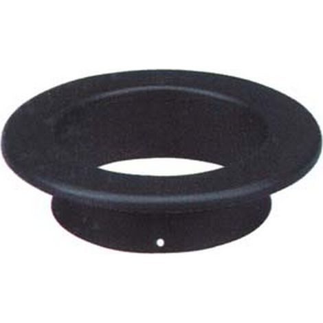 1PZ ROSONE PORCELLANATO PER STUFE A LEGNA NERO OPACO PESANTE MM.1,2 - ø cm.14