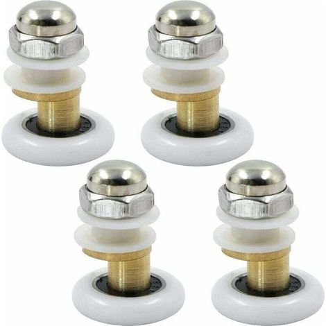 Poulie de porte de douche - Roulettes de Douche Roue pour Coulissantes Rouleaux De Douche Laiton Cabine de Douche Porte a Roulette Roue de Porte Poulies Accessoire Matériel Outil 4PCS 23mm,Starlight