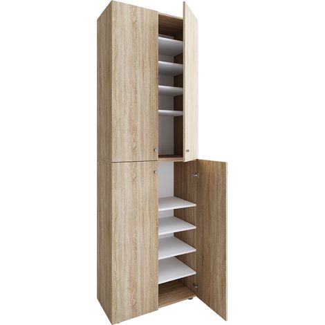 XL Wood Grande armoire à chaussures Lona 10 220x70x40 - VCM