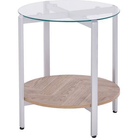 Beistelltisch LOVELL Sicherheitsglas Silber