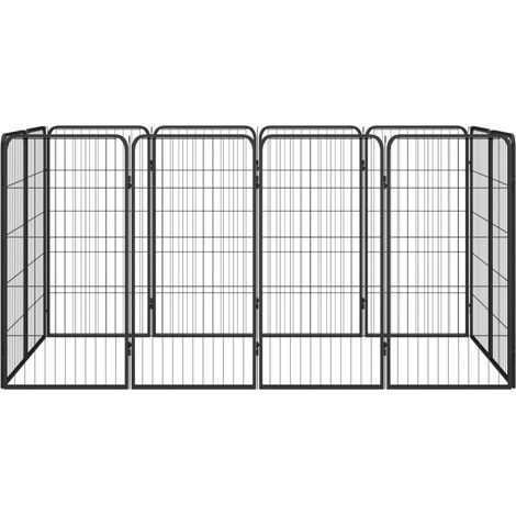 Maison Exclusive - Box Cani 12 Pannelli Nero 50x100 cm Acciaio Verniciato Polvere