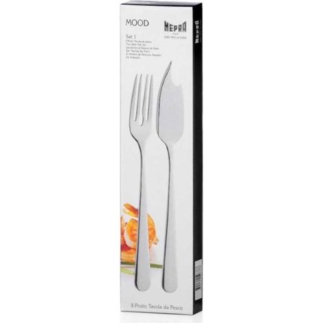 SET POSATE UN POSTO TAVOLA DA PESCE IN ACCIAIO INOX SERIE MOOD 2 PEZZI