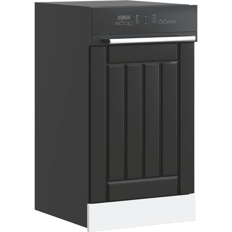 Dishwasher Panel Lucca Black Engineered Wood vidaXL