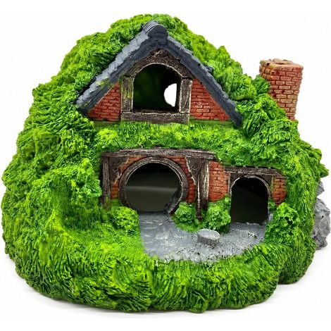 Maison décorative en résine pour aquarium, cachette pour betta, petit abri pour aquarium avec trou creux (1/5)