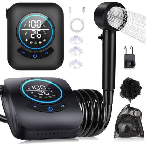 Spopal Douche Camping Électrique, [8000 mAh] Kit Douche de Camping,Rechargeable, Afficheur Intelligent, pour Camping,Randonnée (1/5)