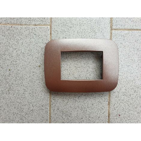 TrAdE Shop Traesio - Placca Placchetta Placchette Compatibili Per Serie Axolute Bticino Colorate Fori - Rame -3 fori -