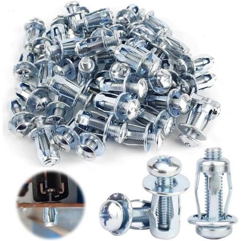 Kit de 50 chevilles en métal M6 × 25 mm – Acier au carbone Q235 – Fixation pour plaques de plâtre et béton armé – Longue durée de vie (1/5)