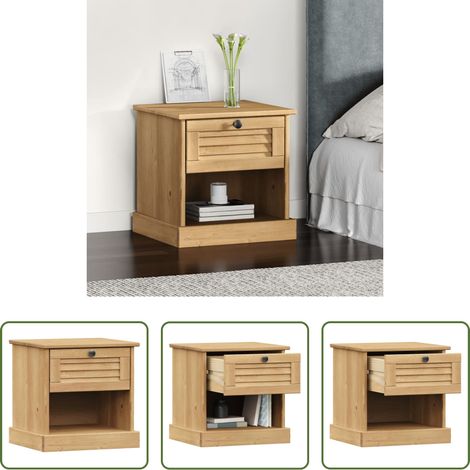 Bois de pin massif - Table de chevet VIGO 42x35x42 cm bois de pin massif (1/5)