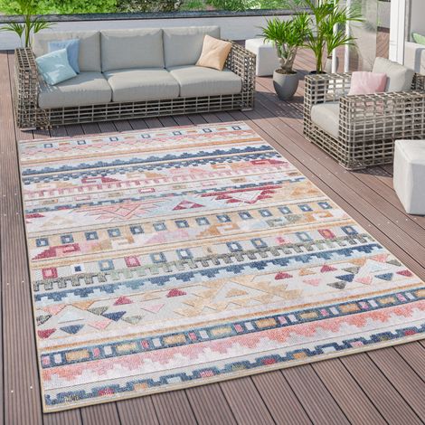 Paco Home Tappeto Cucina Da Esterno Salotto Moderno Balcone Etnico Geometrico Astratto 3D 80x150 cm, Multicolore 3 (1/5)