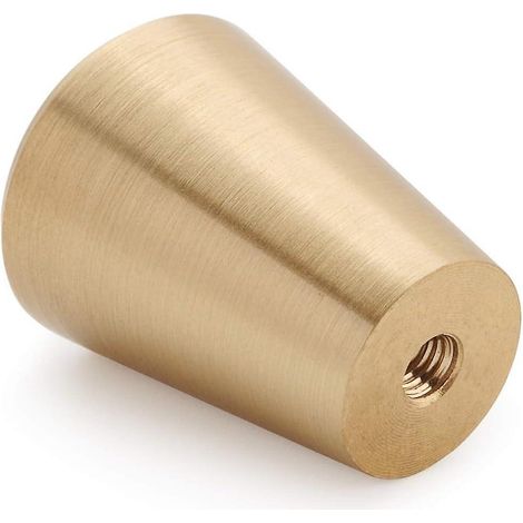 Lot de 10 boutons de porte en laiton massif pur pour placards, tiroirs et armoires, finition dorée, cône de 20 mm (1/5)