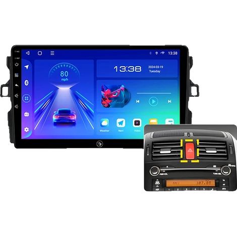 Autoradio, touchscreen, compatibilità multi-dispositivo, compatibile con Toyota Corolla Auris E140 E150, A4 2+64 Auris (1/2)