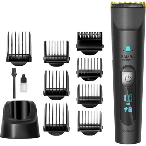 Cecotec Bamba PrecisionCare Wet &Dry Tondeuse à cheveux au lithium, autonomie 120 min, lames en acier inoxydable avec (1/4)