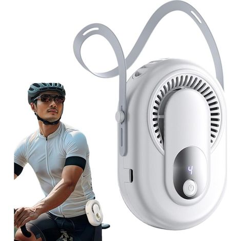 Ventilateur Portable – Petit Clip De Taille À 5 Vitesses Et Ventilateur De Cou Suspendu Avec Affichage LED  Glacière Électrique Rechargeable, Idéale Pour Les Voyages, L'extérieur, La Randonnée, Le Ca
