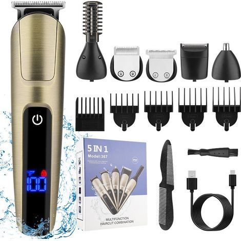 Ensemble épilateur et tondeuse à poils de nez multifonctionnel et étanche Kg167-AquaForge