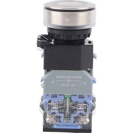 Kompakter Drucktaster mit Blaulichtschutz - Durchmesser 30 mm - LA38 - 12 V AC/DC (selbstverriegelnd) (1/5)