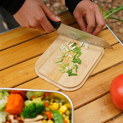 Boîte à lunch Bento en acier inoxydable avec couvercle en bois et 3 couverts inclus, pour adultes et enfants. (1/5)