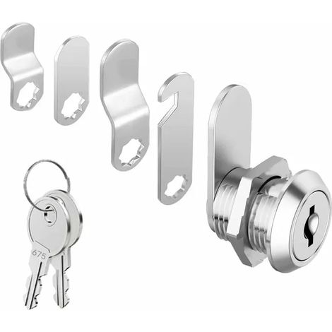 Serrure de sécurité cylindrique 16 mm pour boîte aux lettres avec 5 serrures différentes et 2 clés, came d'armoire lock, casier (1/5)