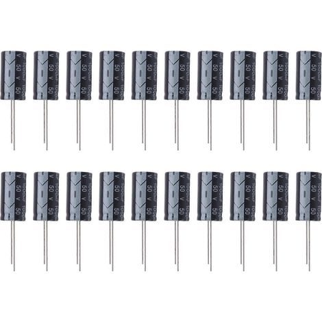 20 Pcs 1000uF 50V 13x25mm Condensateurs électrolytiques en aluminium noirs (1/5)