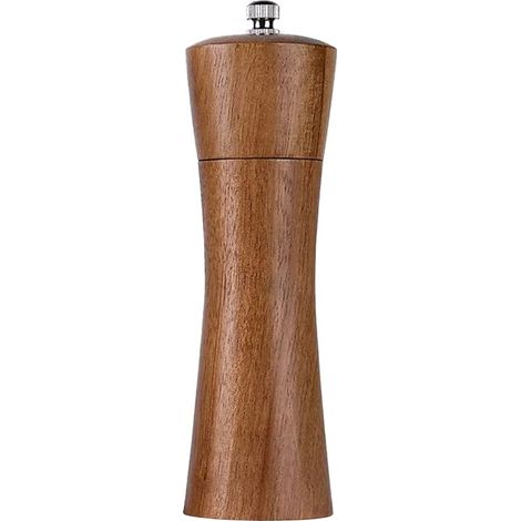 Moulin à sel et poivre en bois, réglable avec noyau en céramique, 6 pouces en bois d'acacia (1/5)