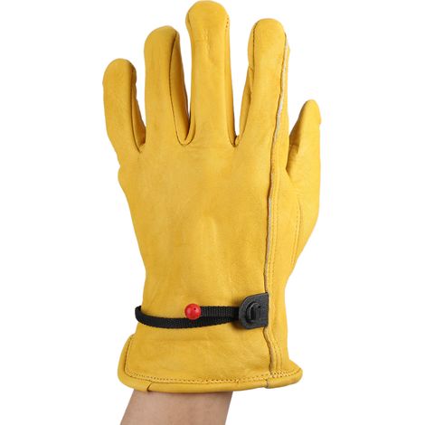 Gants de travail en cuir véritable, lot de 2 paires, protection jardinage, résistants, antidérapants, usage extérieur, jardin, bricolage, homme, taille unique. (1/5)