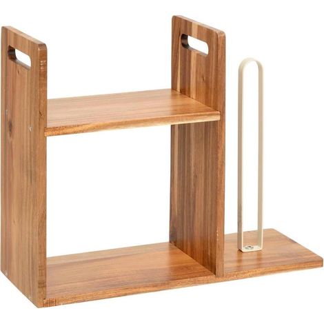 Étagère & Porte Essuie-Tout "2 en 1" 33cm Marron