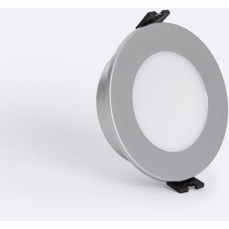 Portafaretto Downlight Circolare IP65 per Lampadina LED GU10 / GU5.3 Foro Ø75 mm Minus Argento