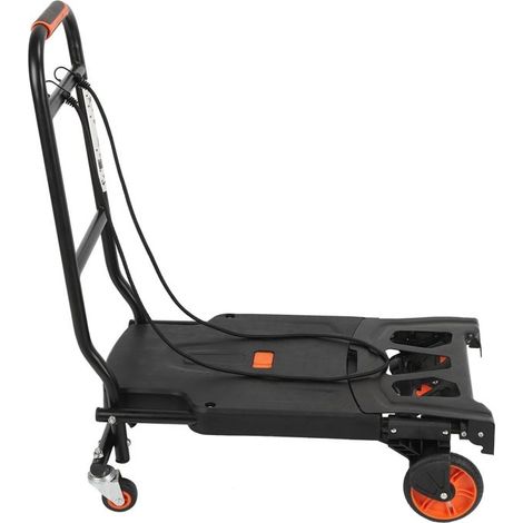 Tbest Remorque à main Diable Pliable à Plat, Chariot Multifonction 2 en 1, Chariot Portable avec Bouton de Pliage jardin controle (1/5)